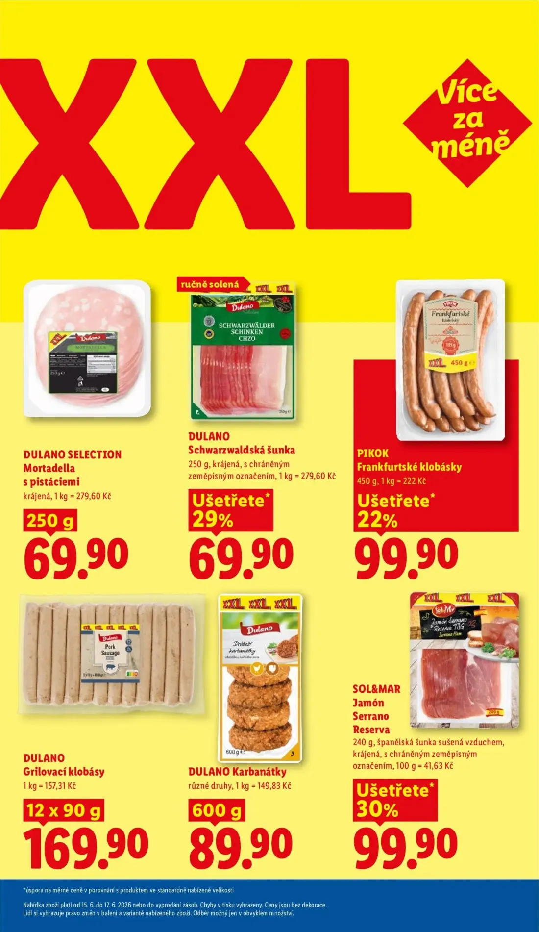 Lidl leták, strana 13 z 51 — DULANO SELECTION Mortadella s pistáciemi, DULANO Schwarzwaldská šunka, PIKOK Frankfurtské klobá…