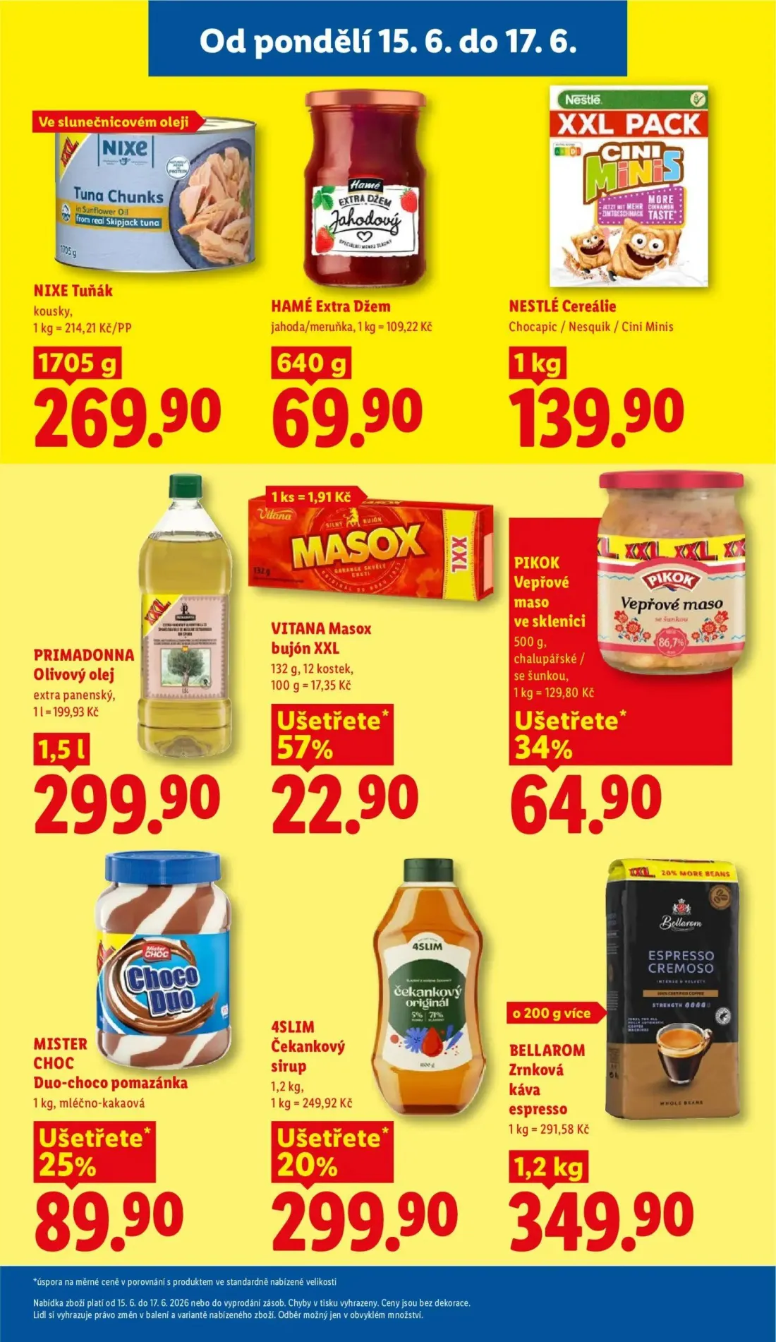 Lidl leták, strana 17 z 51 — NIXE Tuňák, HAMÉ Extra Džem, NESTLÉ Cereálie