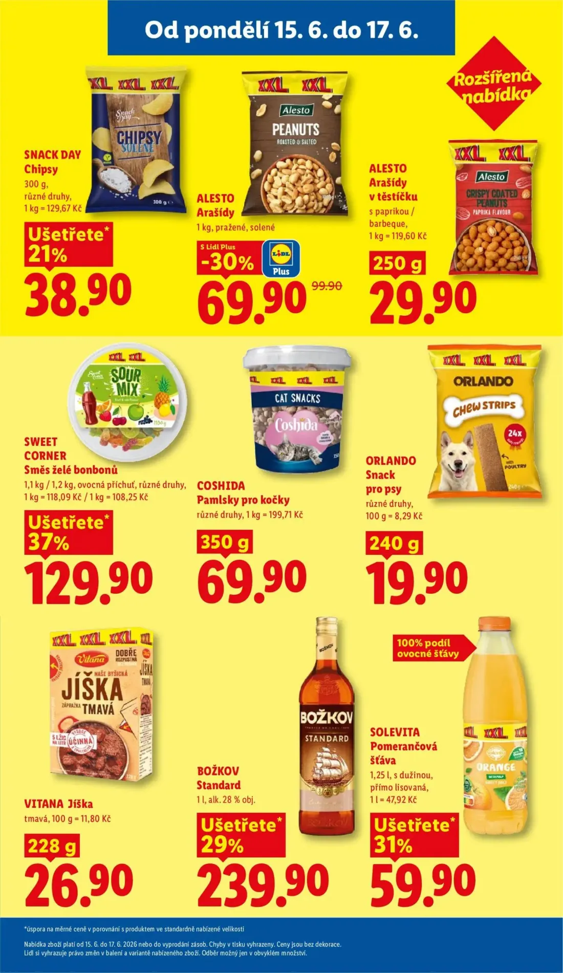Lidl leták, strana 19 z 51 — ALESTO Arašídy, SNACK DAY Chipsy, ALESTO Arašídy v těstíčku