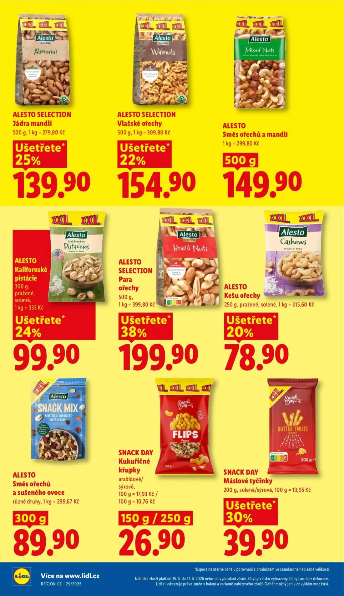 Lidl leták, strana 20 z 51 — ALESTO SELECTION Jádra mandlí, ALESTO SELECTION Vlašské ořechy, ALESTO Směs ořechů a mandlí