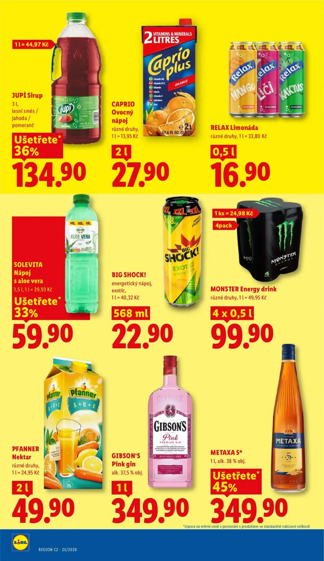 Lidl leták, strana 22 z 51 — JUPÍ Sirup, CAPRIO Ovocný nápoj, RELAX Limonáda