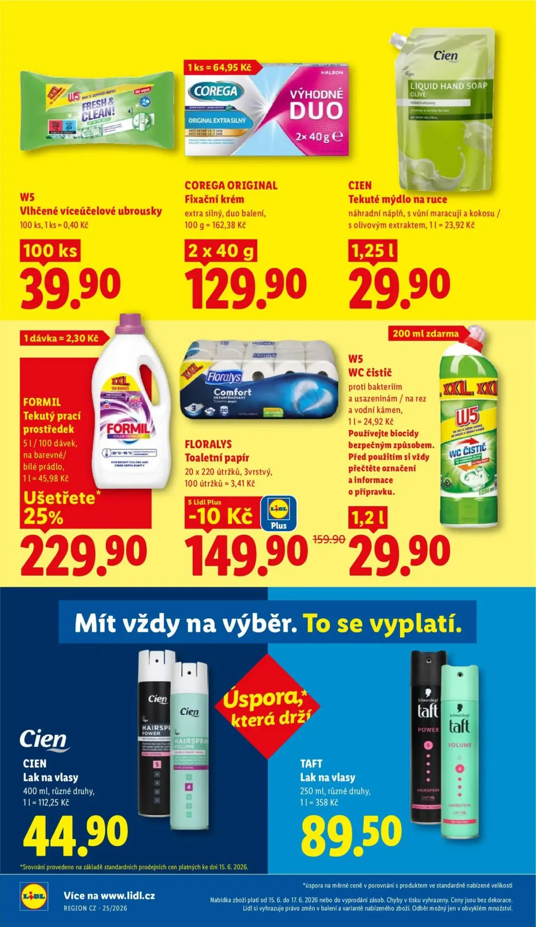 Lidl leták, strana 24 z 51 — WC čistič, Toaletní papír, Vlhčené víceúčelové ubrousky