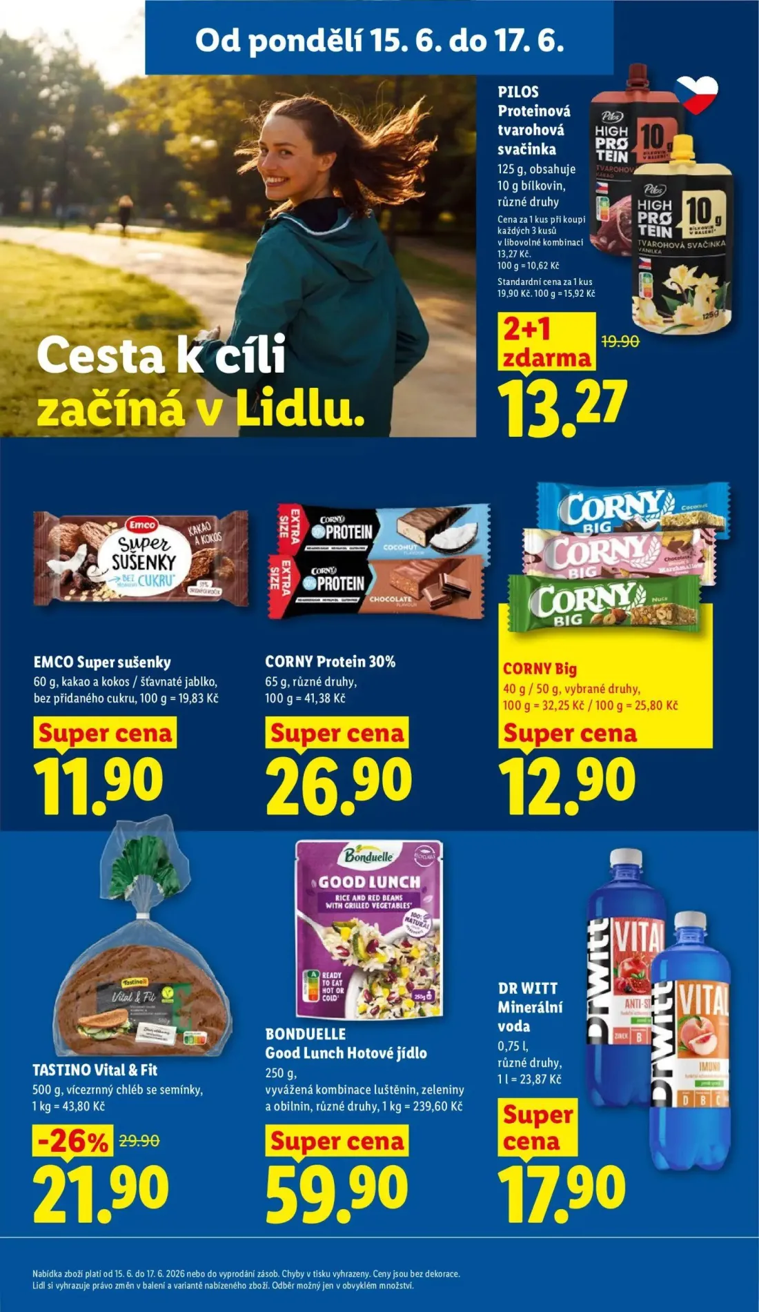 Lidl leták, strana 25 z 51 — TASTINO Vital & Fit, PILOS Proteinová tvarohová svačinka, EMCO Super sušenky