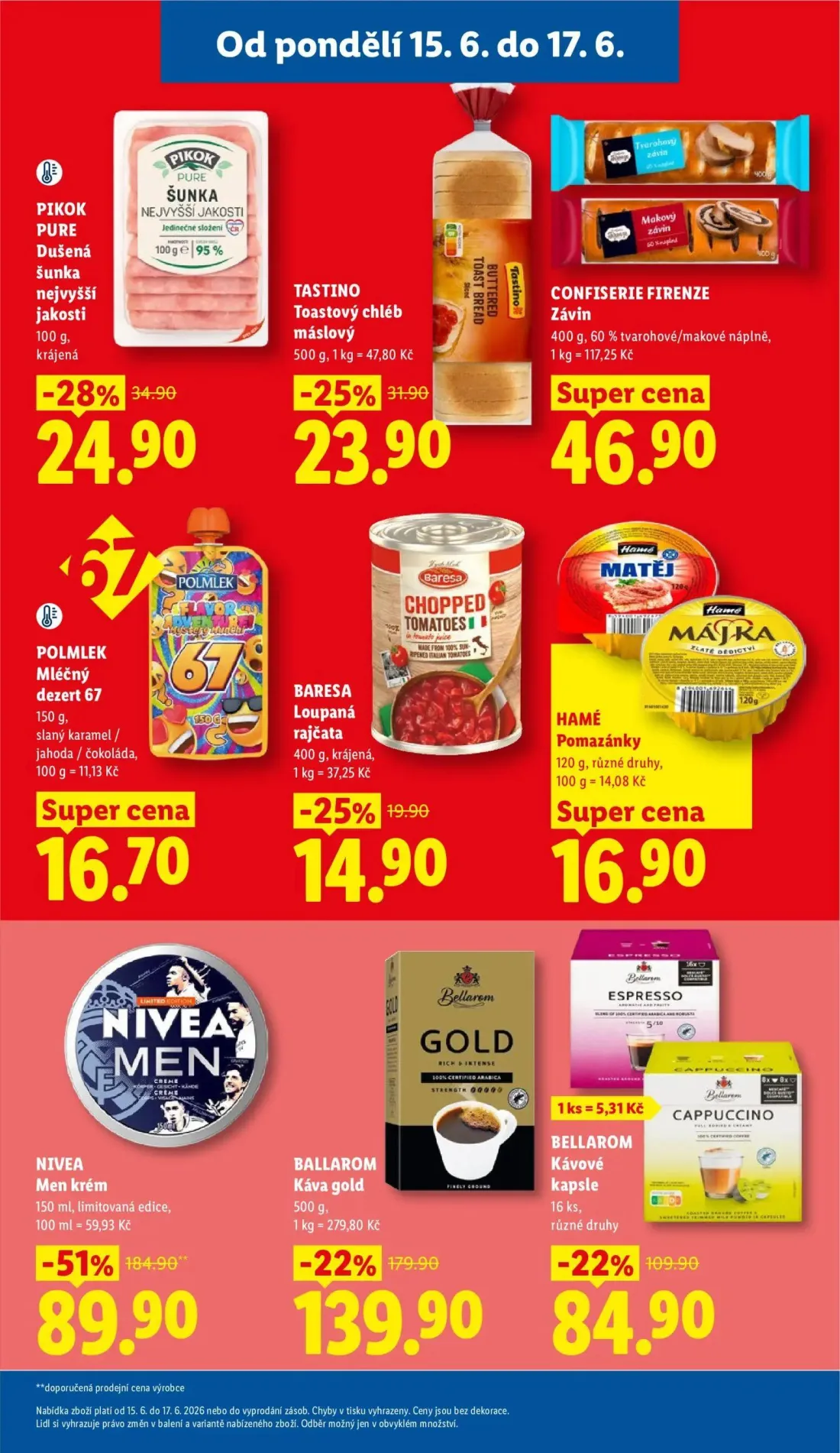 Lidl leták, strana 29 z 51 — BARESA Loupaná rajčata, HAMÉ Pomazánky