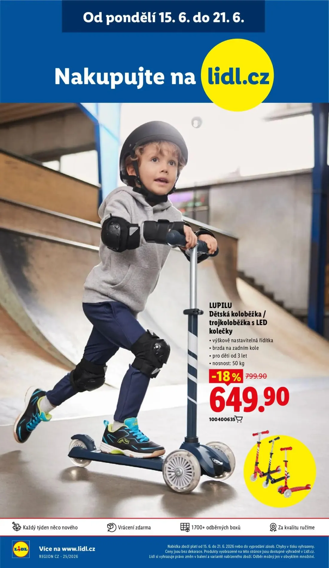 Lidl leták, strana 46 z 51 — Dětská koloběžka / trojkoloběžka s LED kolečky
