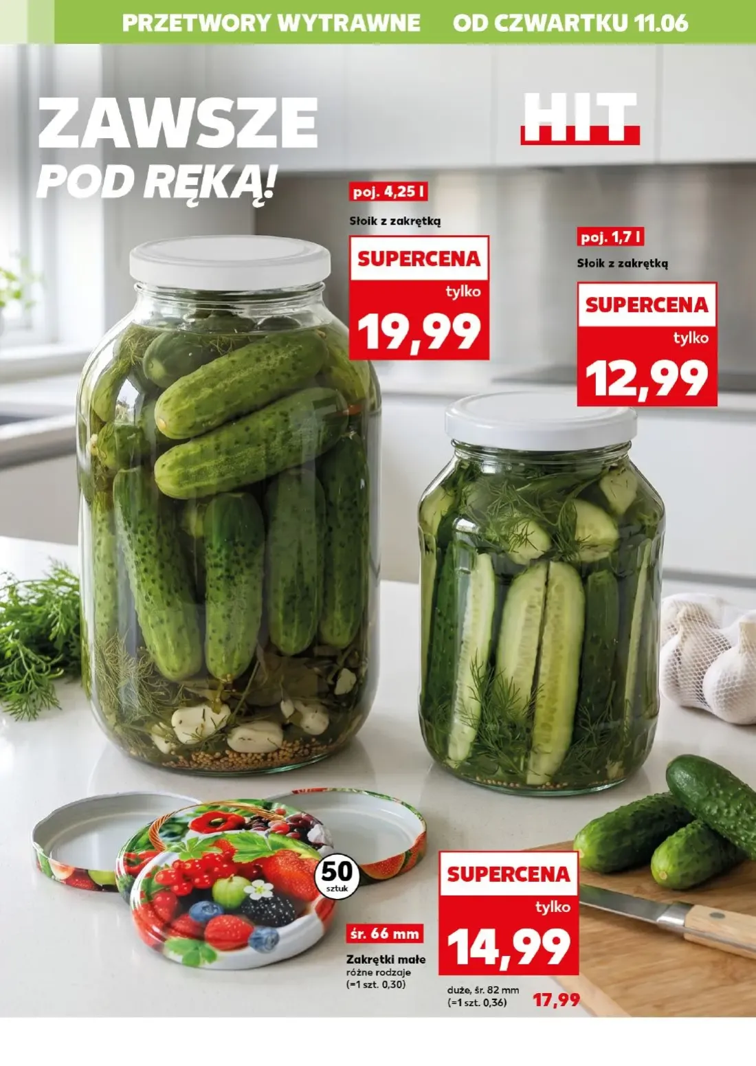 Kaufland gazetka, strona 12 z 22 — Zakrętki małe różne rodzaje, Słoik z zakrętką, Słoik z zakrętką