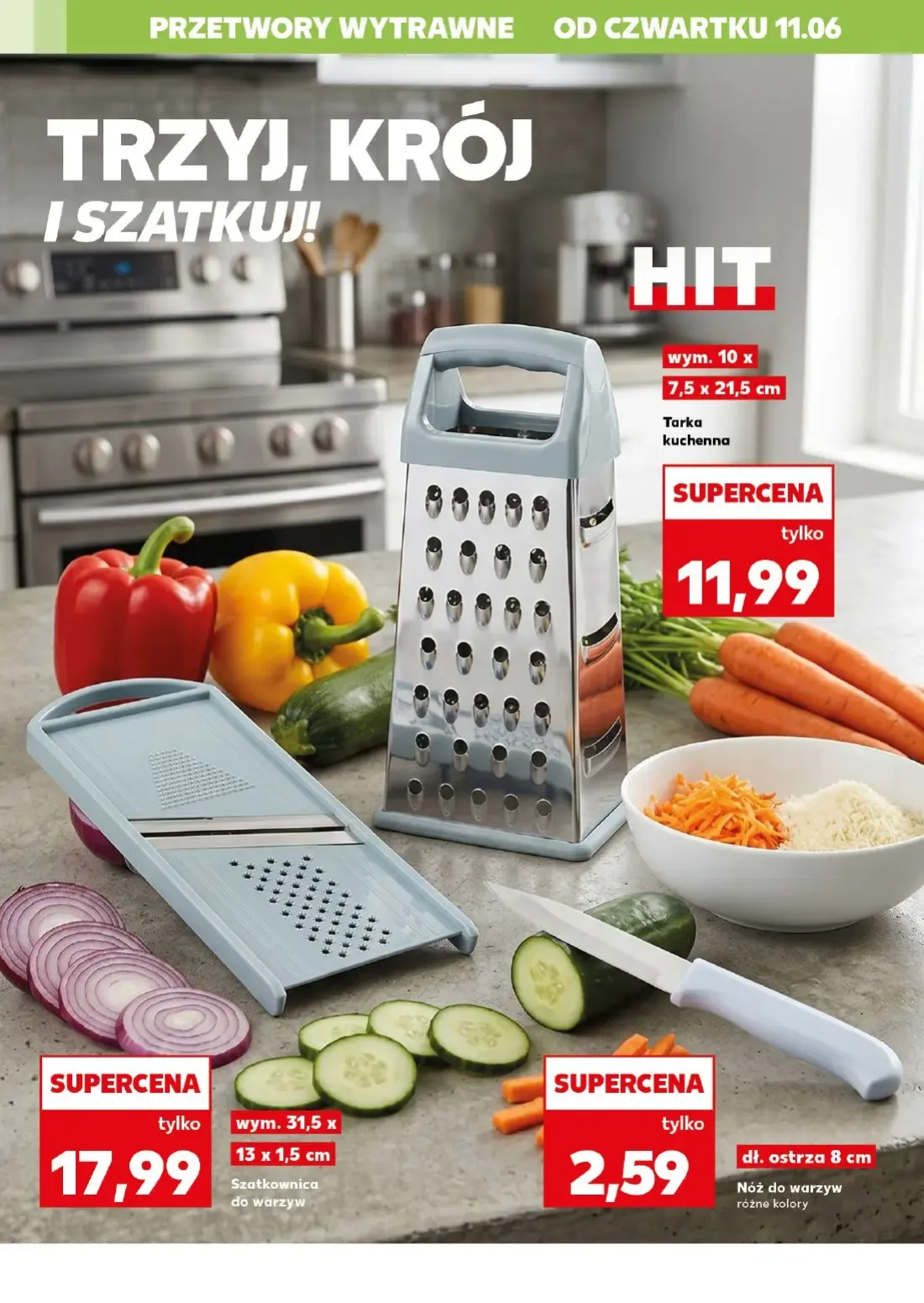 Kaufland gazetka, strona 16 z 22 — Tarka kuchenna, Szatkownica do warzyw, Nóż do warzyw