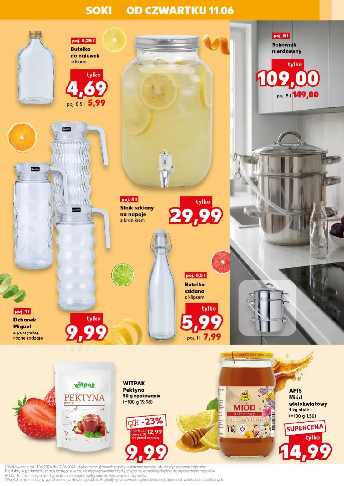 Kaufland gazetka, strona 21 z 22 — Sokownik nierdzewny, WITPAK Pektyna, Butelka szklana z klipsem