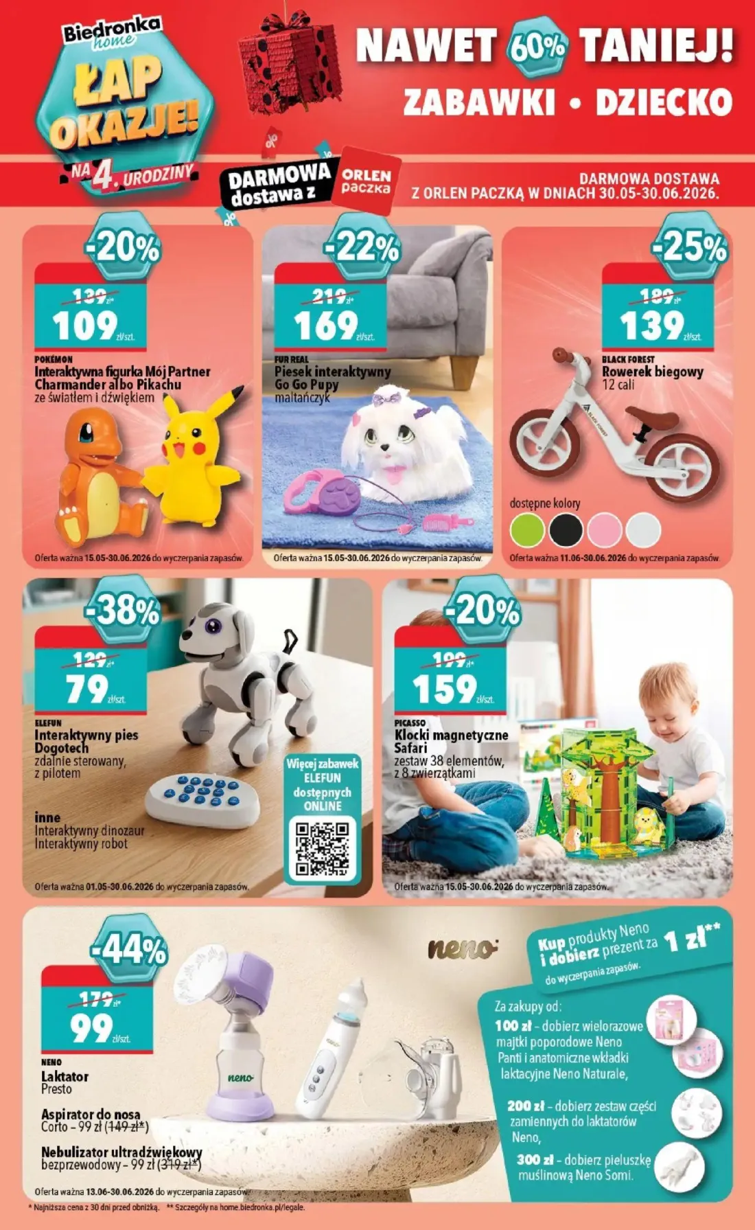 Biedronka gazetka, strona 4 z 6 — Nebulizator ultradźwiękowy bezprzewodowy, Laktator Presto, Piesek interaktywny Go Go Pupy …