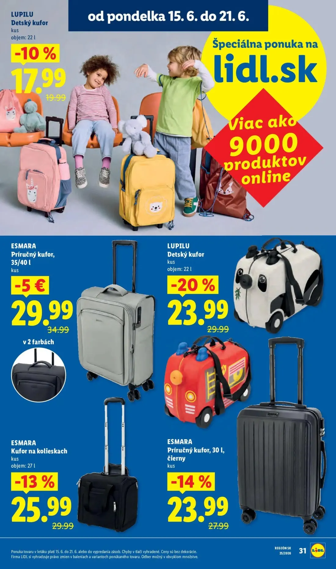 Lidl leták, strana 7 z 101 — LUPILU Detský kufor, ESMARA Príručný kufor, ESMARA Kufor na kolieskach