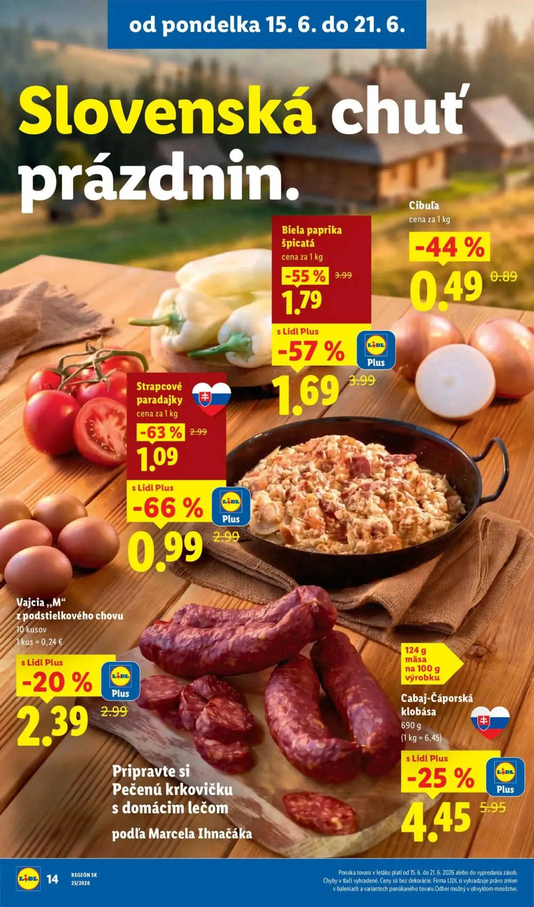 Lidl leták, strana 18 z 101 — Biela paprika špicatá, Strapcové paradajky, Cibuľa
