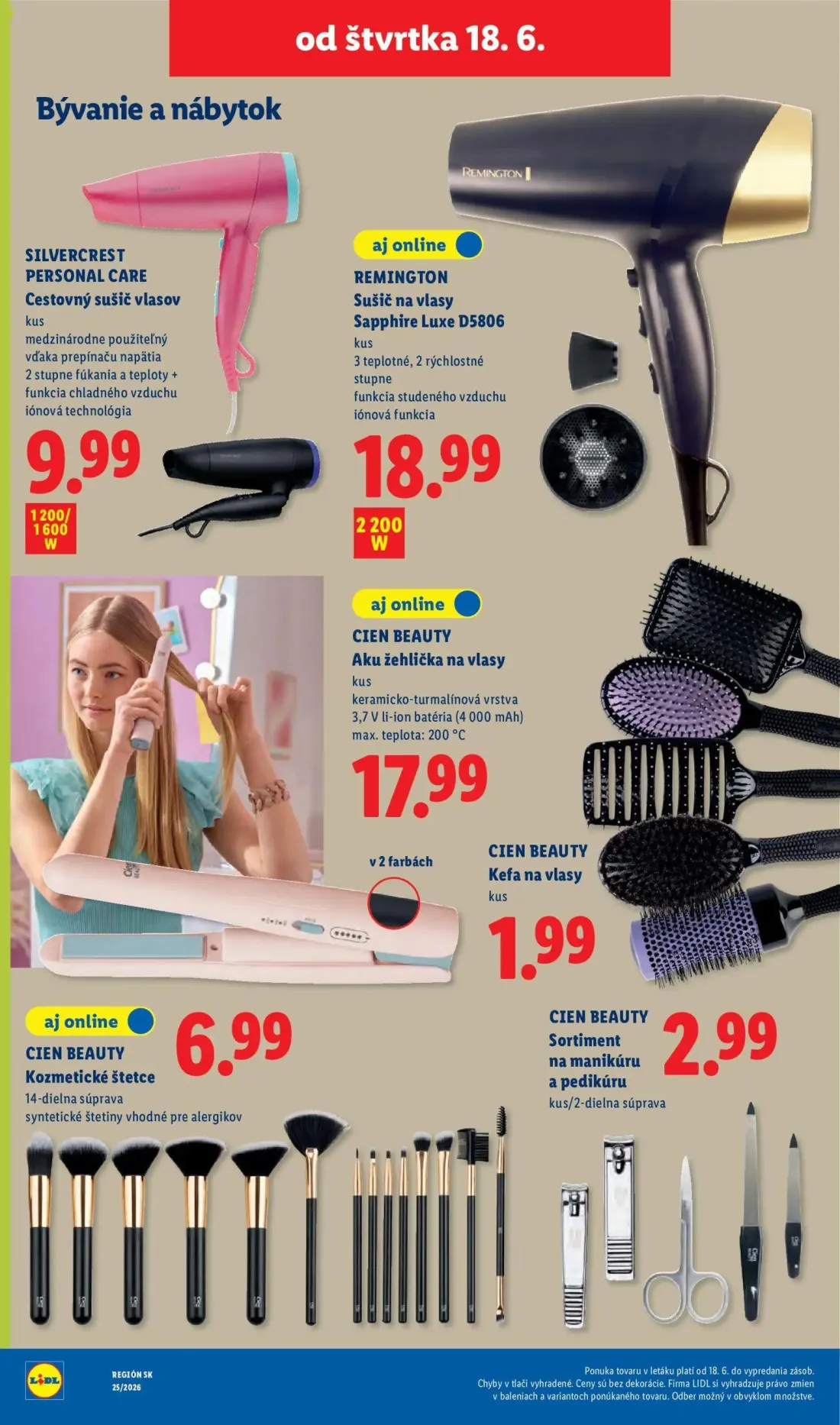 Lidl leták, strana 84 z 101 — Cestovný sušič vlasov, Sušič na vlasy Sapphire Luxe D5806, Aku žehlička na vlasy