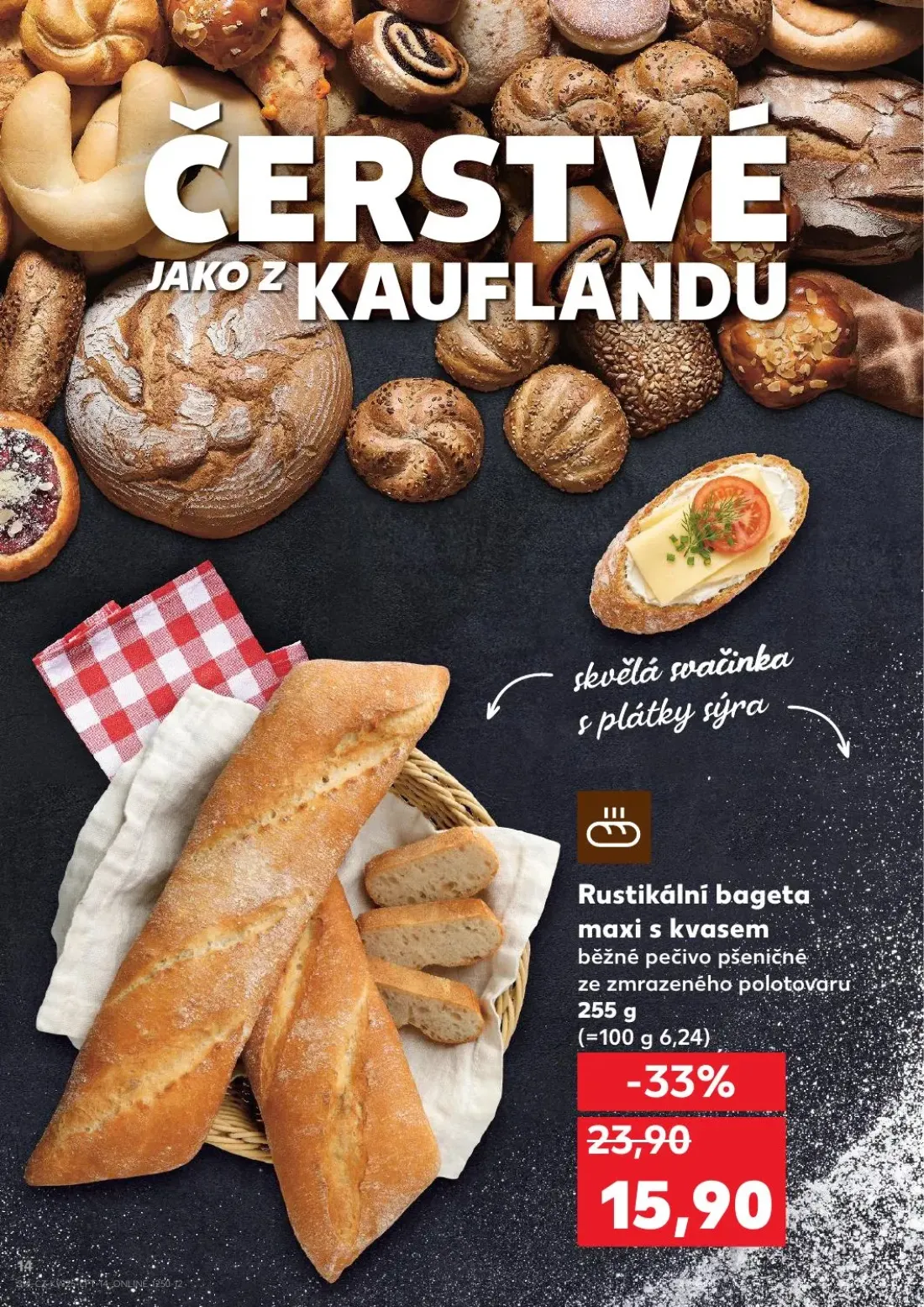 Kaufland leták, strana 14 z 52 — Rustikální bageta maxi s kvasem