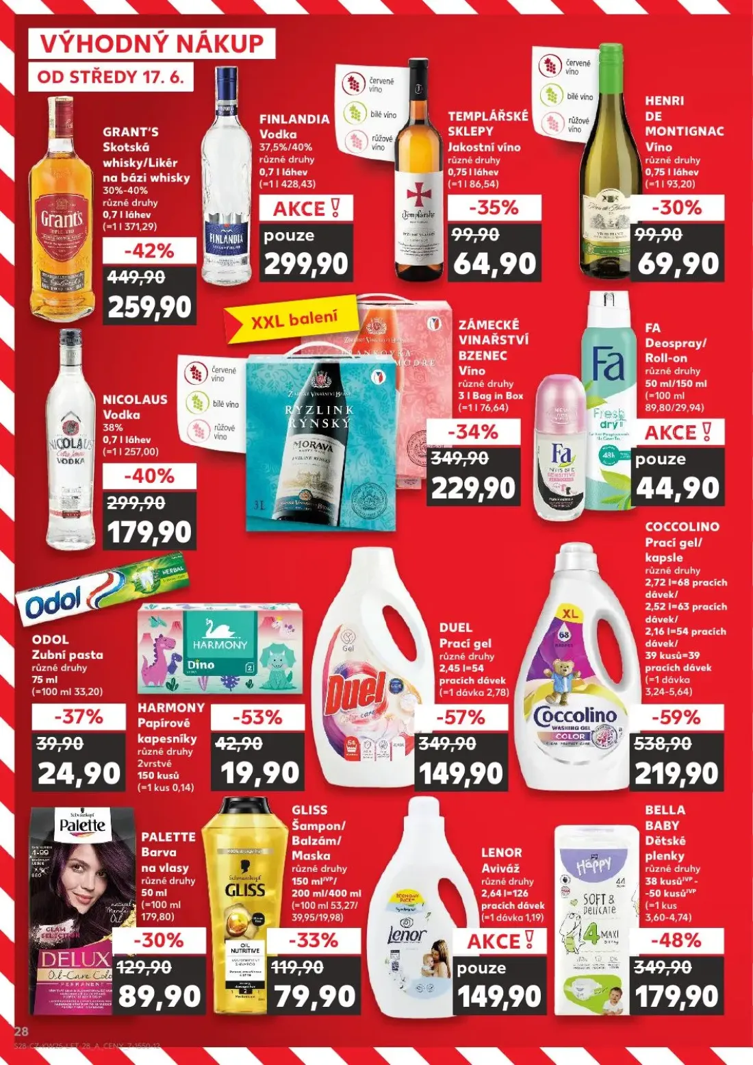 Kaufland leták, strana 28 z 52 — COCCOLINO Prací gel/kapsle, DUEL Prací gel, LENOR Aviváž