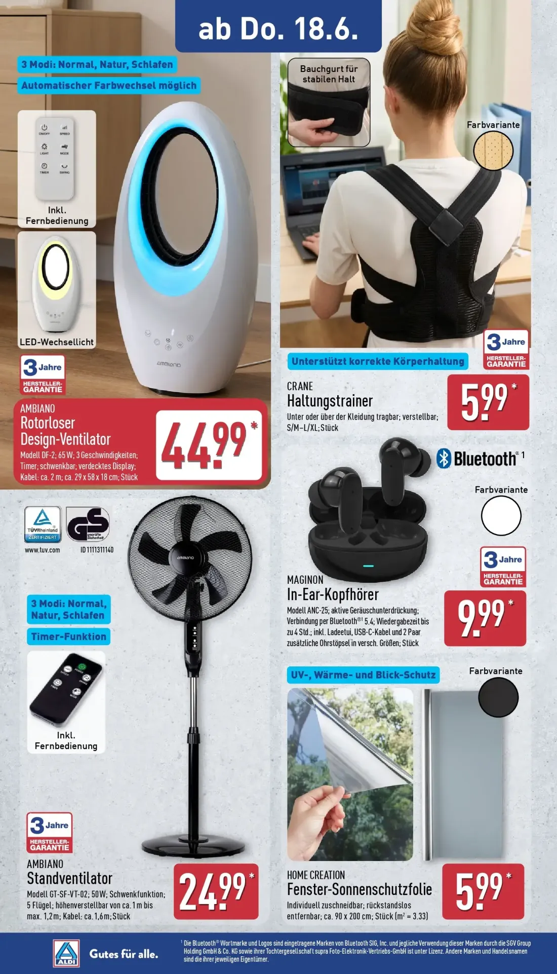 Aldi Nord Prospekt, Seite 28 von 43 — CRANE Haltungstrainer, MAGINON In-Ear-Kopfhörer