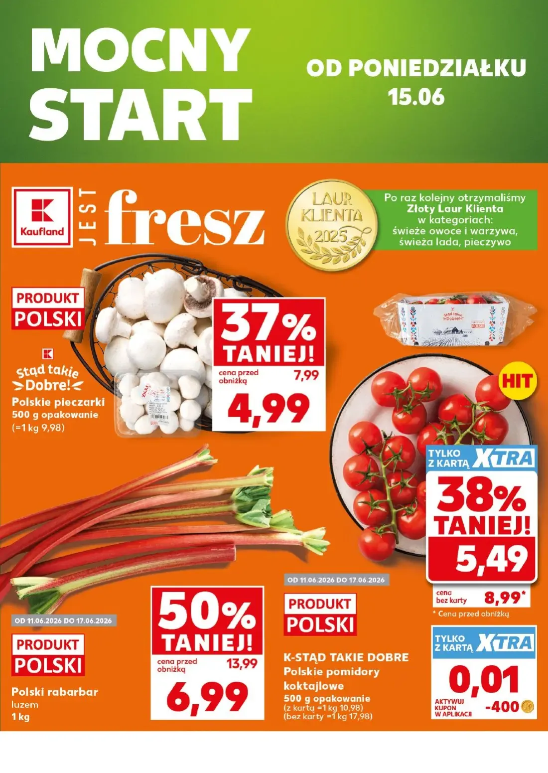 Kaufland gazetka, strona 2 z 30 — Polski rabarbar luzem, Polskie pieczarki, K-STĄD TAKIE DOBRE Polskie pomidory koktajlowe