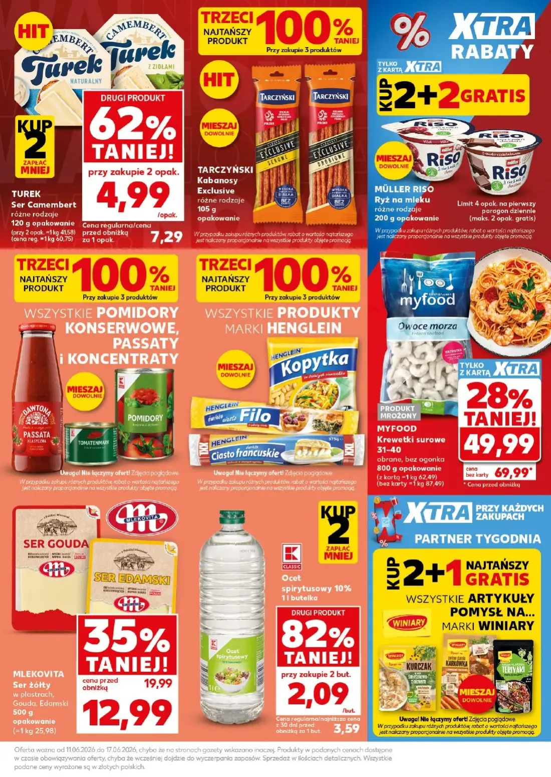 Kaufland gazetka, strona 9 z 30 — MYFOOD Krewetki surowe, MLEKOVITA Ser żółty, TUREK Ser Camembert