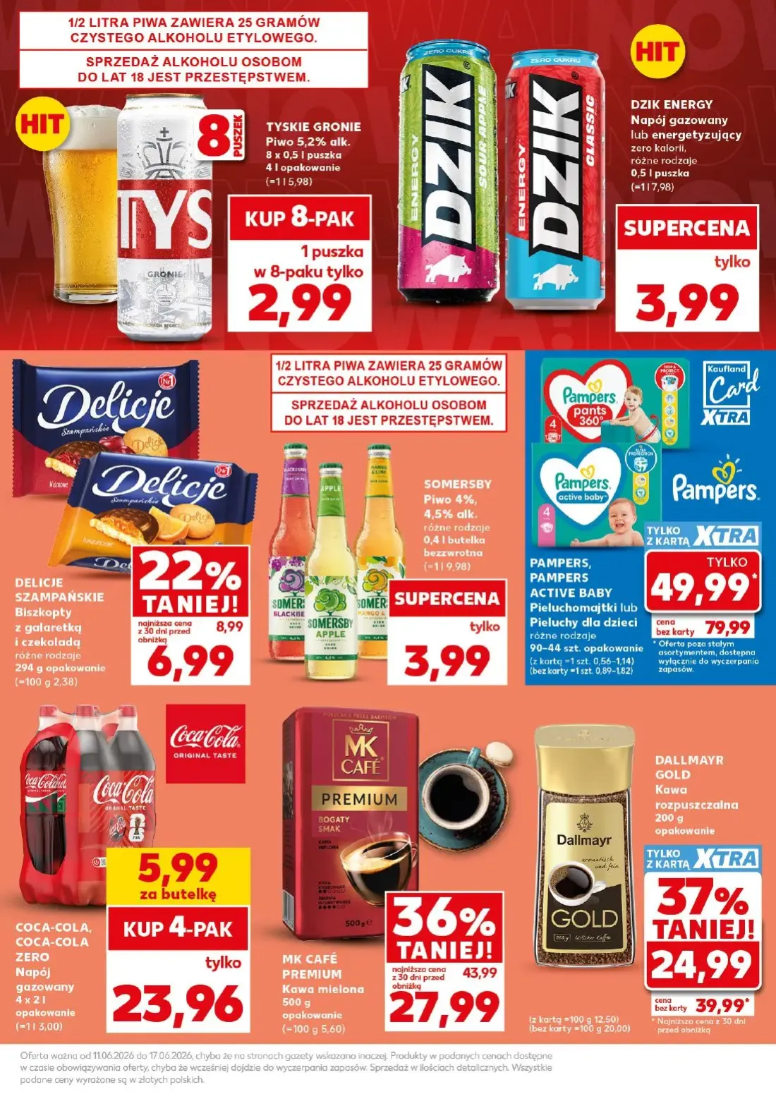 Kaufland gazetka, strona 11 z 30 — PAMPERS, PAMPERS ACTIVE BABY Pieluchomajtki lub Pieluchy dla dzieci, DELICJE SZAMPAŃSKIE …