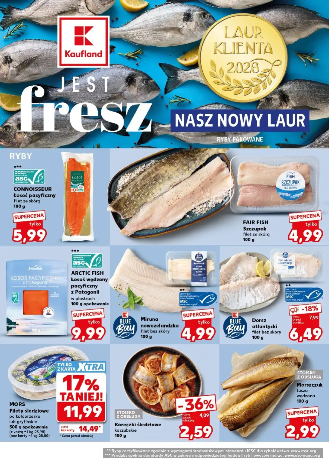 Kaufland gazetka, strona 18 z 30 — MORS Filety śledziowe po kołobrzesku lub gryfińskie, Dorsz atlantycki filet bez skóry, Ko…