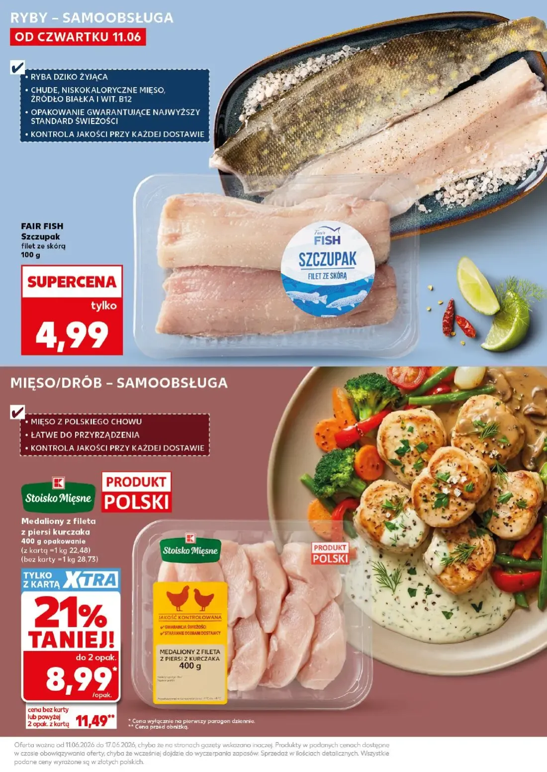 Kaufland gazetka, strona 21 z 30 — Medaliony z fileta z piersi kurczaka, Szczupak filet ze skórą