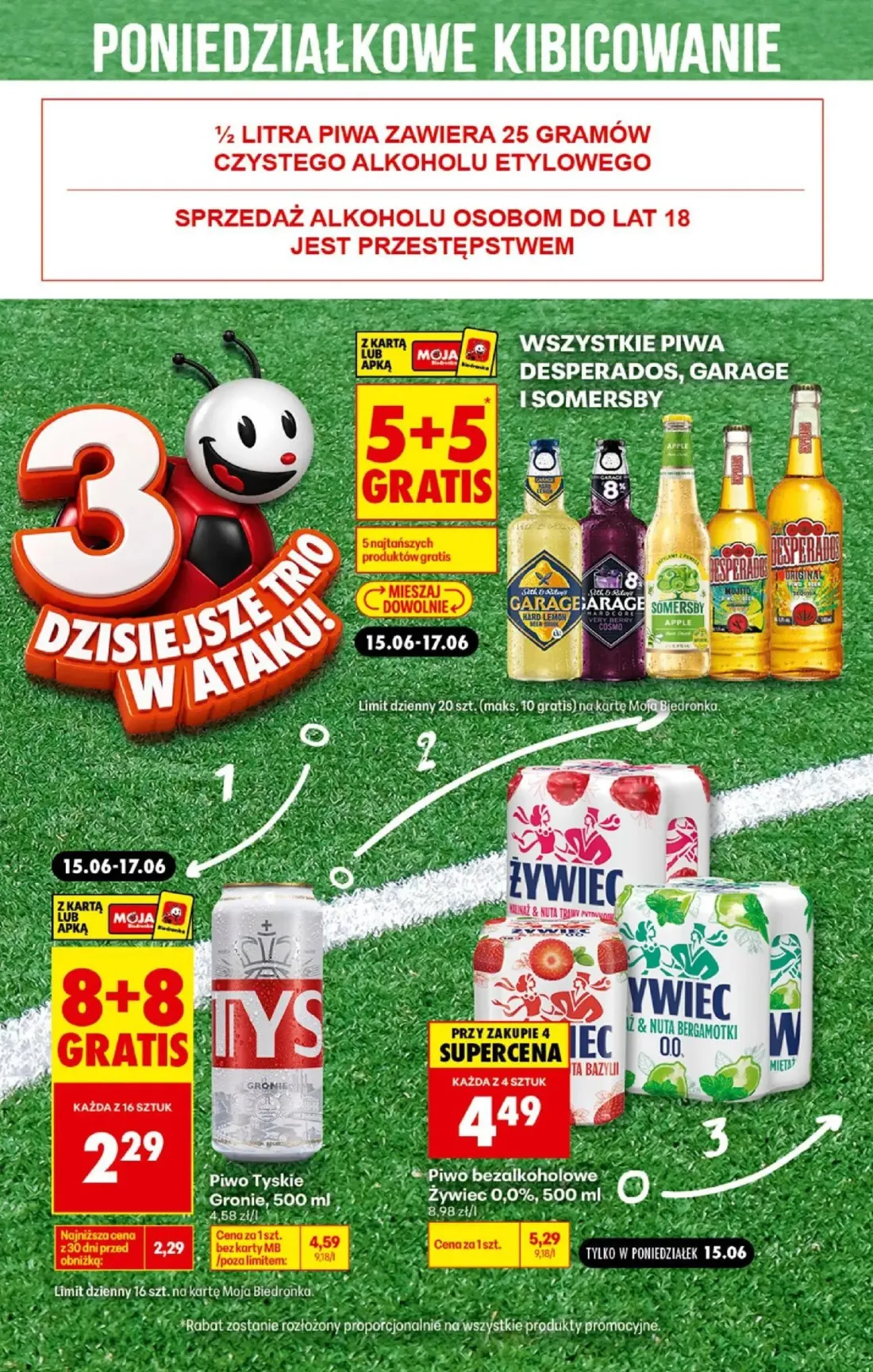 Biedronka gazetka, strona 3 z 5 — Piwo Tyskie Gronie, Piwo bezalkoholowe Żywiec 0,0%