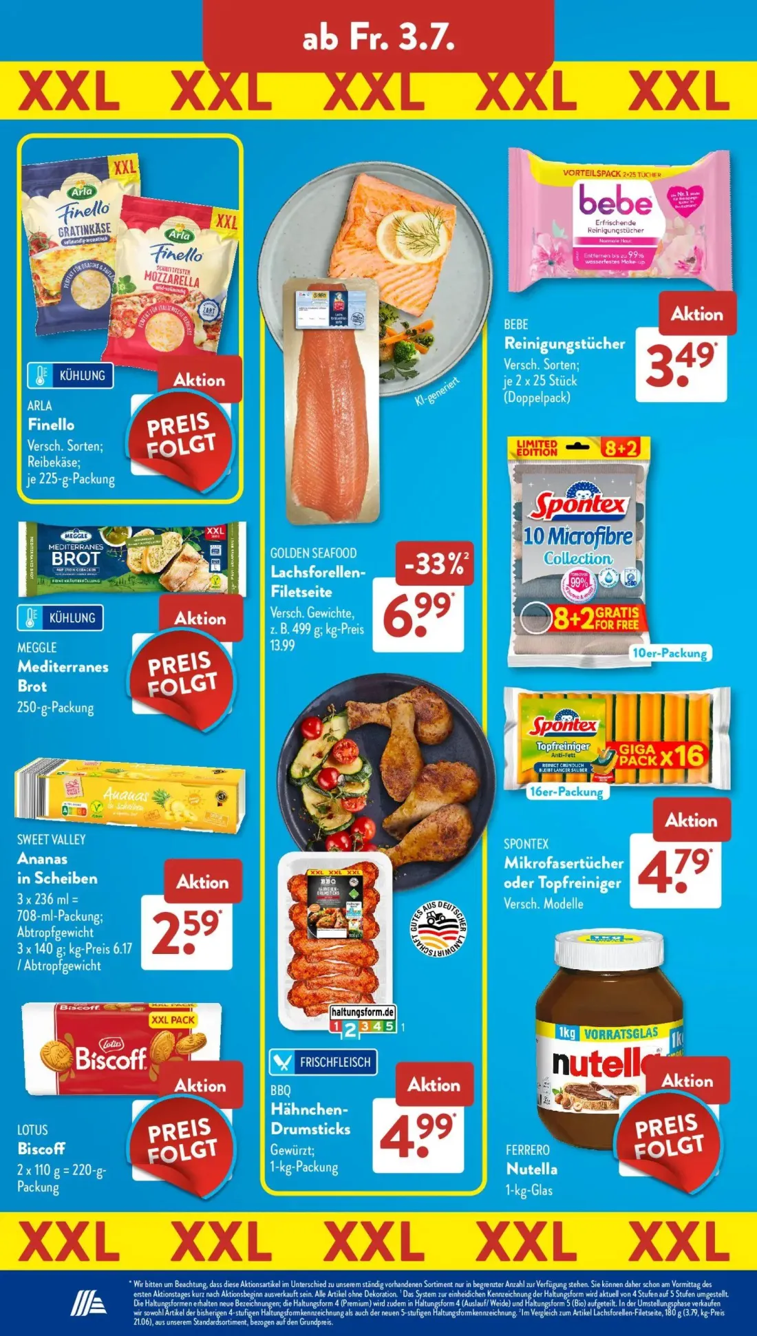 Aldi Süd Prospekt, Seite 16 von 24 — bebe Reinigungstücher, SPONTEX Mikrofasertücher oder Topfreiniger, BBQ Hähnchen-Drumsti…