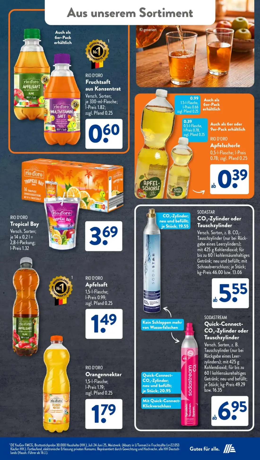 Aldi Süd Prospekt, Seite 20 von 24 — RIO D'ORO Apfelschorle, RIO D'ORO Fruchtsaft aus Konzentrat, RIO D'ORO Tropical Bay
