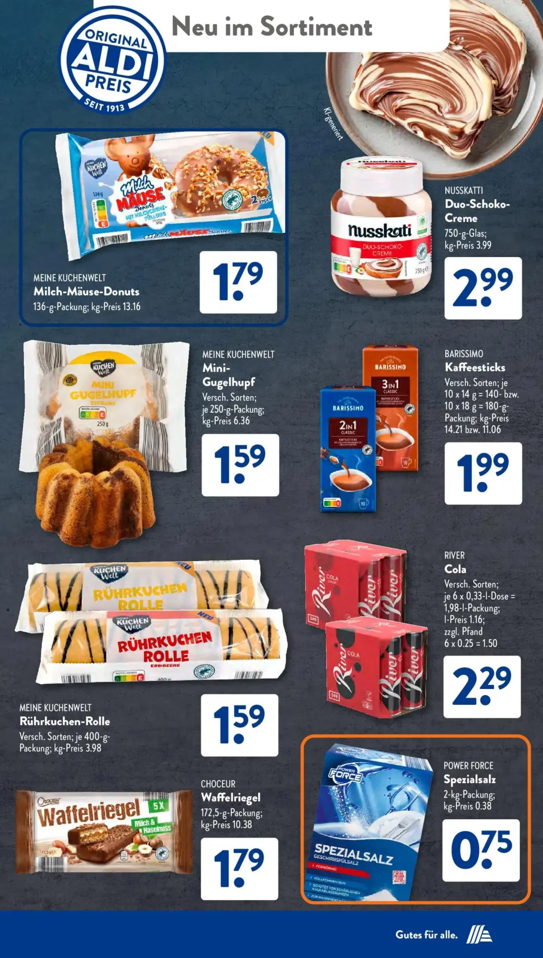 Aldi Süd Prospekt, Seite 21 von 24 — Milch-Mäuse-Donuts, Mini-Gugelhupf, Kaffeesticks