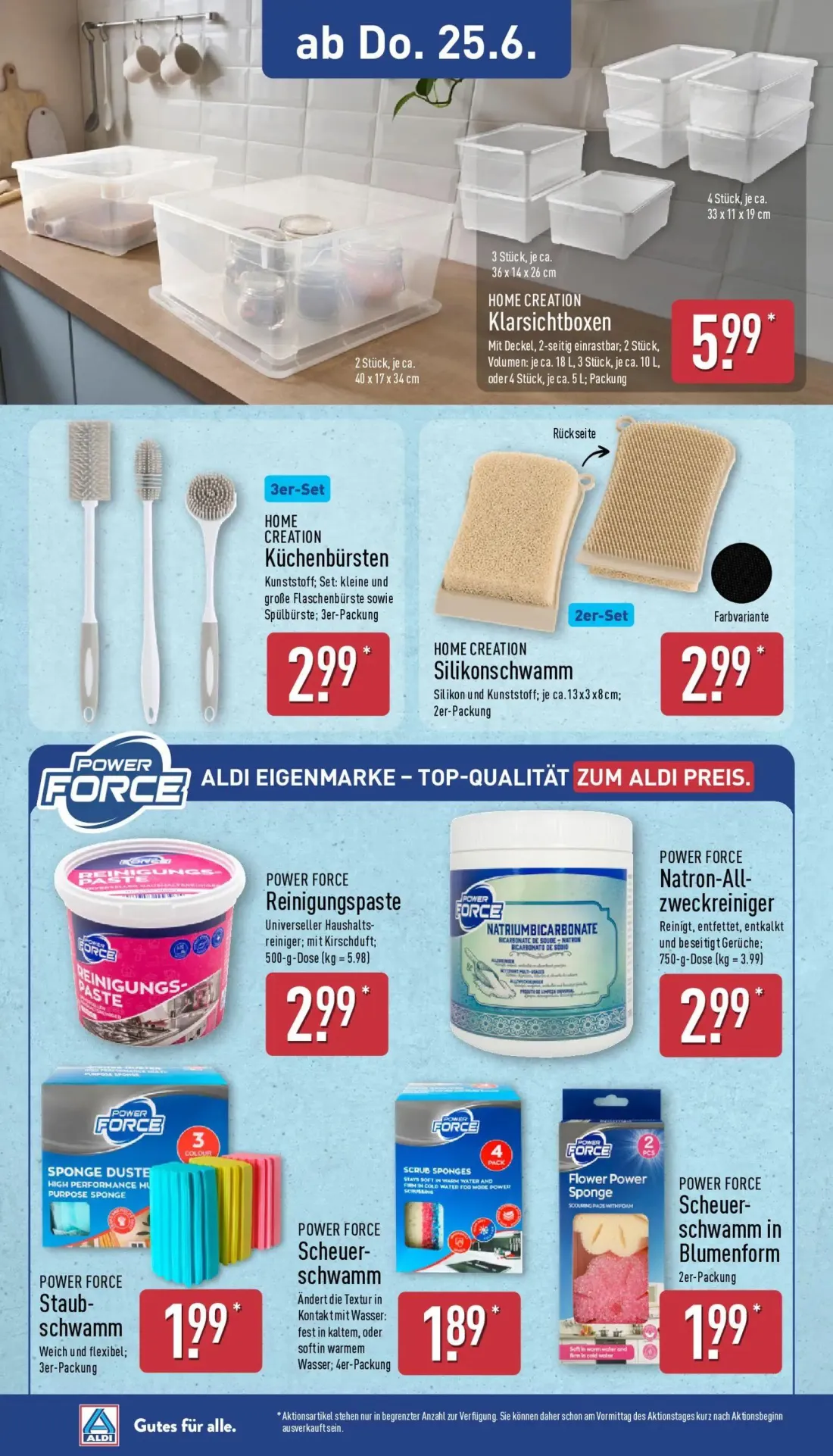Aldi Nord Prospekt, Seite 26 von 41 — Klarsichtboxen, Küchenbürsten, Silikonschwamm