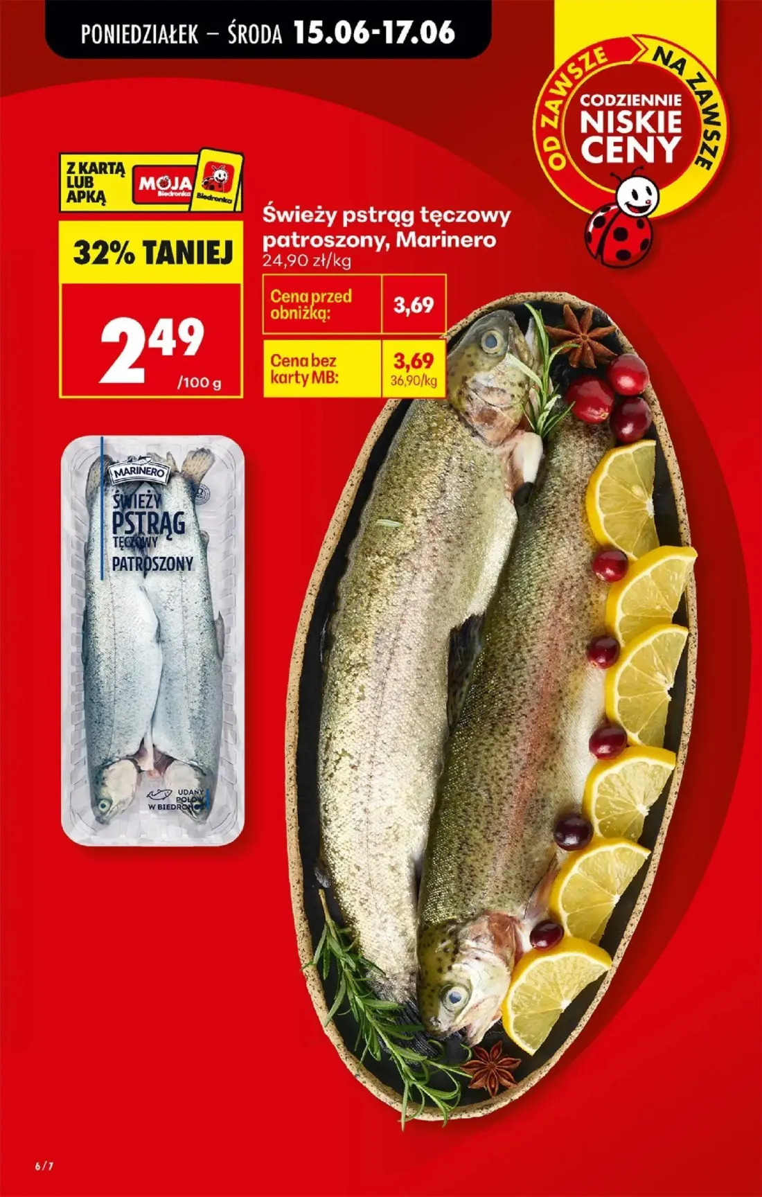 Biedronka gazetka, strona 10 z 87 — Świeży pstrąg tęczowy patroszony, Marinero
