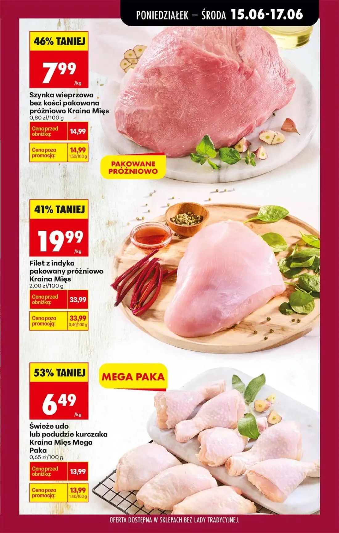 Biedronka gazetka, strona 35 z 87 — Filet z indyka pakowany próżniowo Kraina Mięs, Świeże udo lub podudzie kurczaka Kraina M…