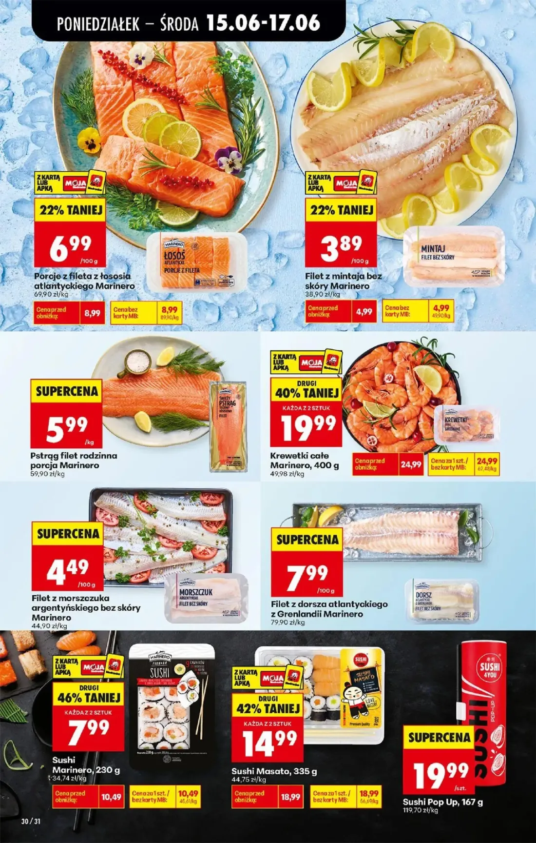 Biedronka gazetka, strona 38 z 87 — Krewetki całe Marinero, Sushi Masato, Sushi Marinero