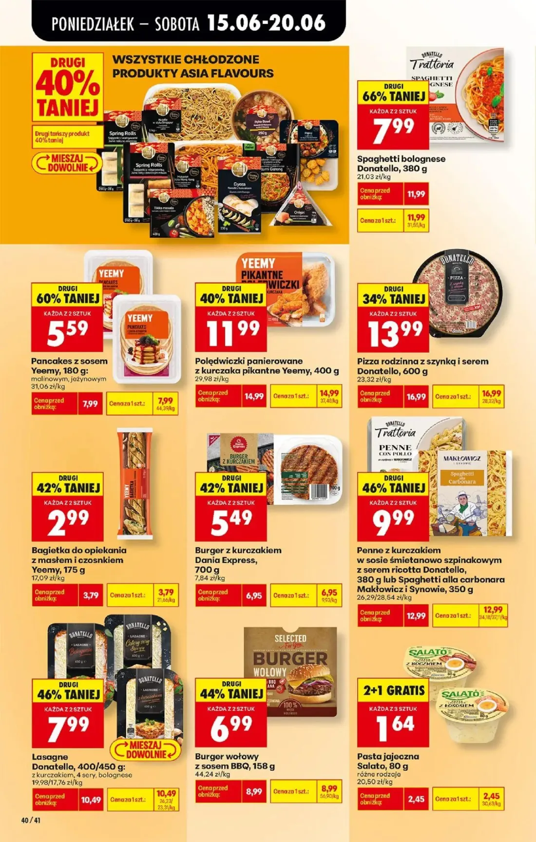 Biedronka gazetka, strona 52 z 87 — Spaghetti bolognese Donatello, Polędwiczki panierowane z kurczaka pikantne Yeemy, Pizza …