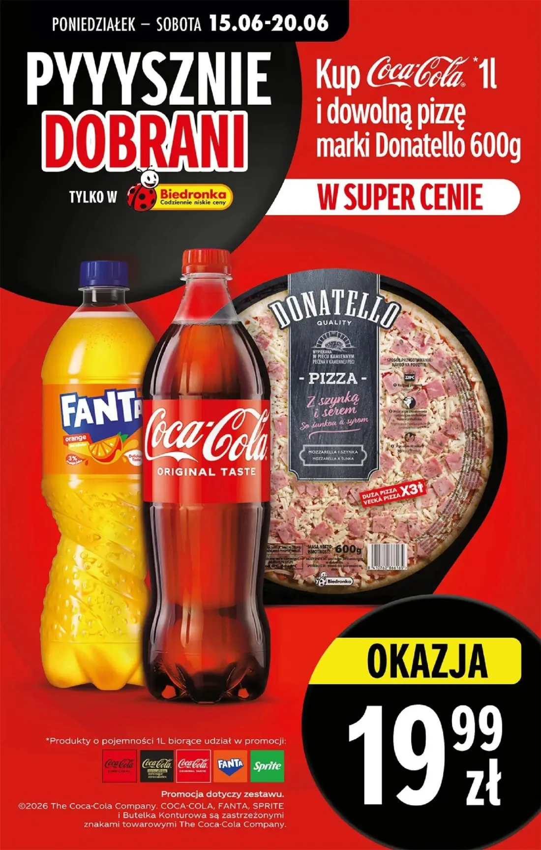 Biedronka gazetka, strona 71 z 87 — Coca-Cola Original Taste, Fanta Orange, Donatello Pizza - Z szynką i serem