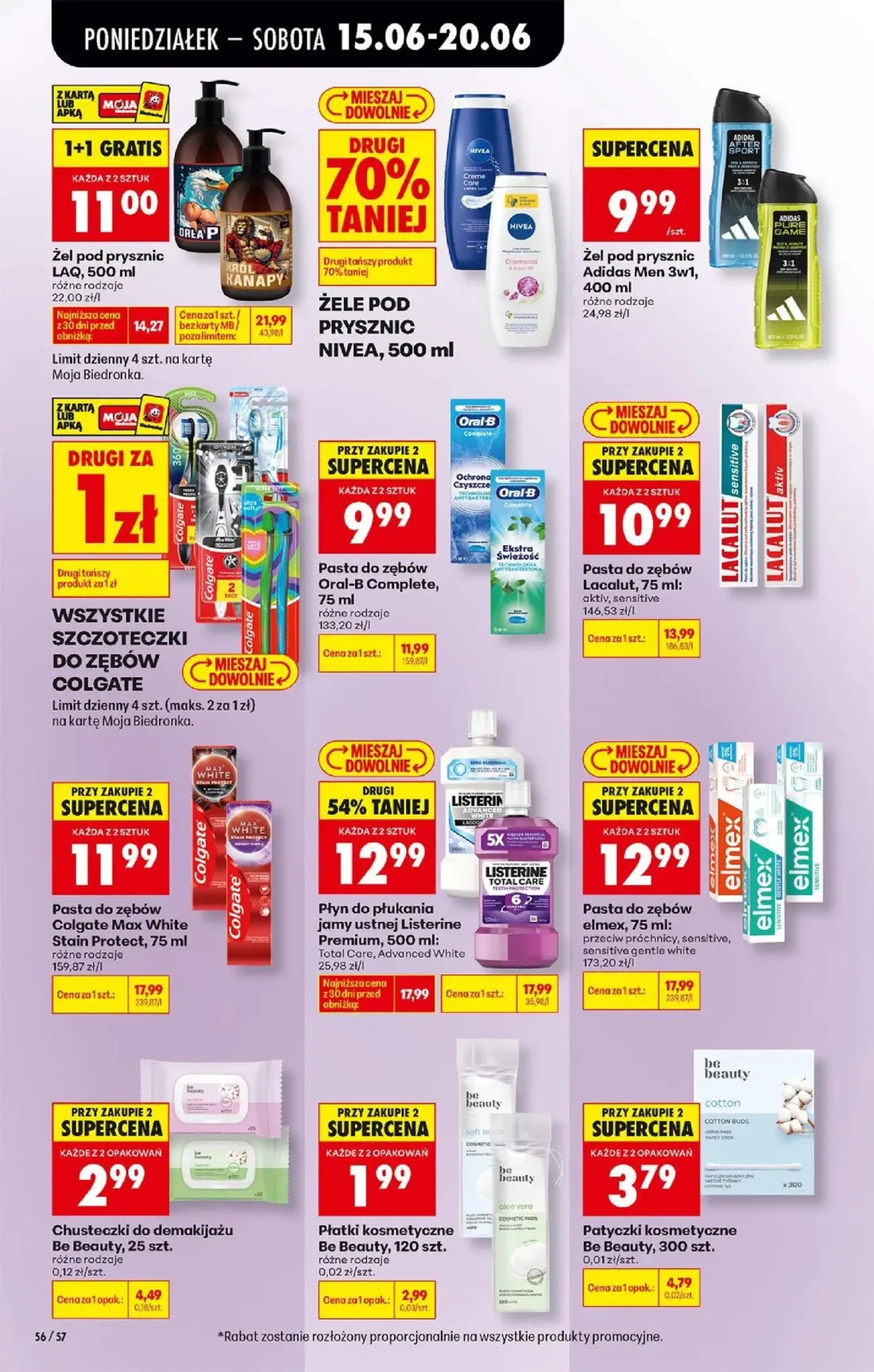Biedronka gazetka, strona 76 z 87 — Żel pod prysznic LAQ, Pasta do zębów Colgate Max White Stain Protect, Płyn do płukania j…