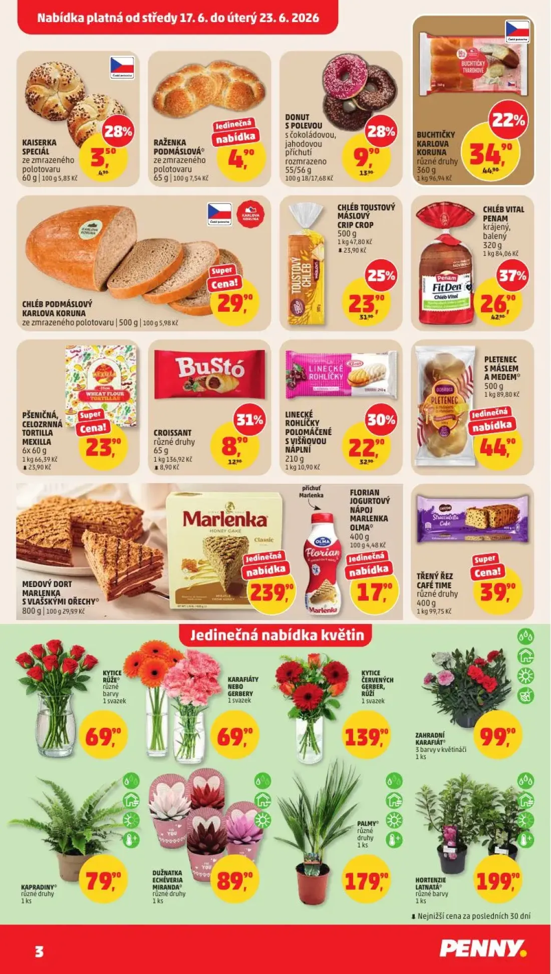 PENNY leták, strana 3 z 35 — CROISSANT, CHLÉB PODMÁSLOVÝ KARLOVA KORUNA