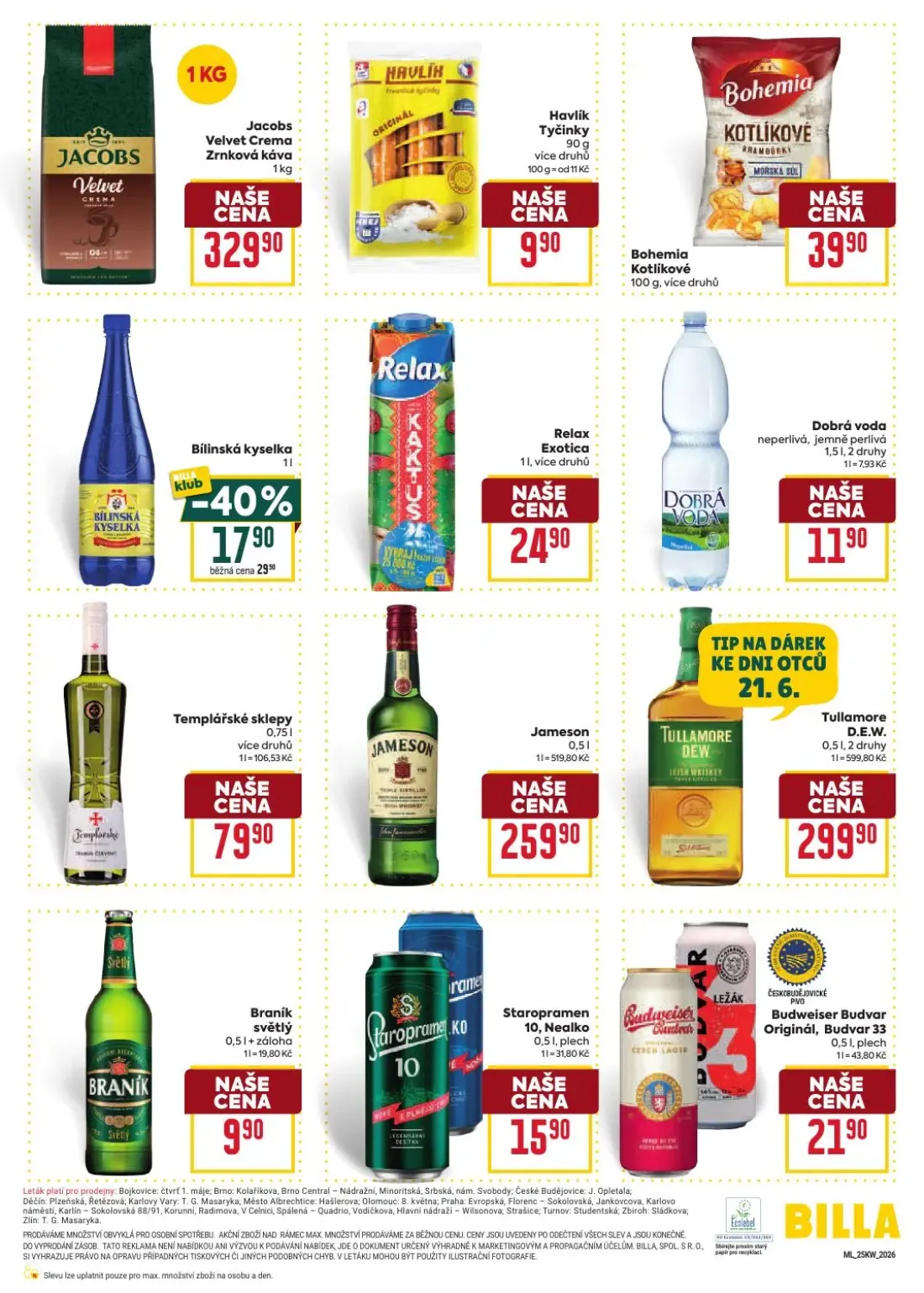 Billa leták, strana 6 z 8 — Bílinská kyselka, Braník světlý