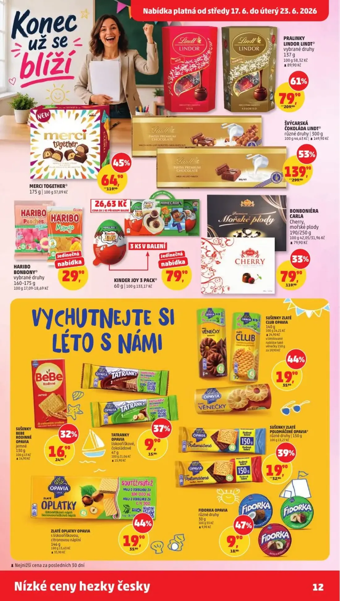 PENNY leták, strana 12 z 35 — PRALINKY LINDOR LINDT, TATRANKY OPAVIA, KINDER JOY 3 PACK