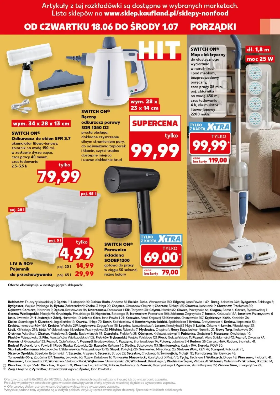Kaufland gazetka, strona 19 z 20 — SWITCH ON® Mop elektryczny, SWITCH ON® Parownica składana SODBF1200, SWITCH ON® Odkurzacz…