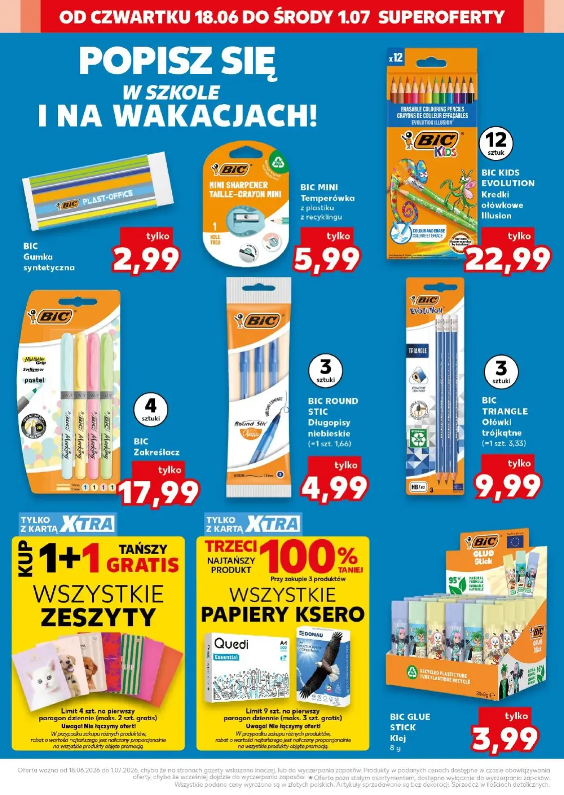 Kaufland gazetka, strona 20 z 20 — BIC Gumka syntetyczna, BIC MINI Temperówka z plastiku z recyklingu, BIC KIDS EVOLUTION Kr…