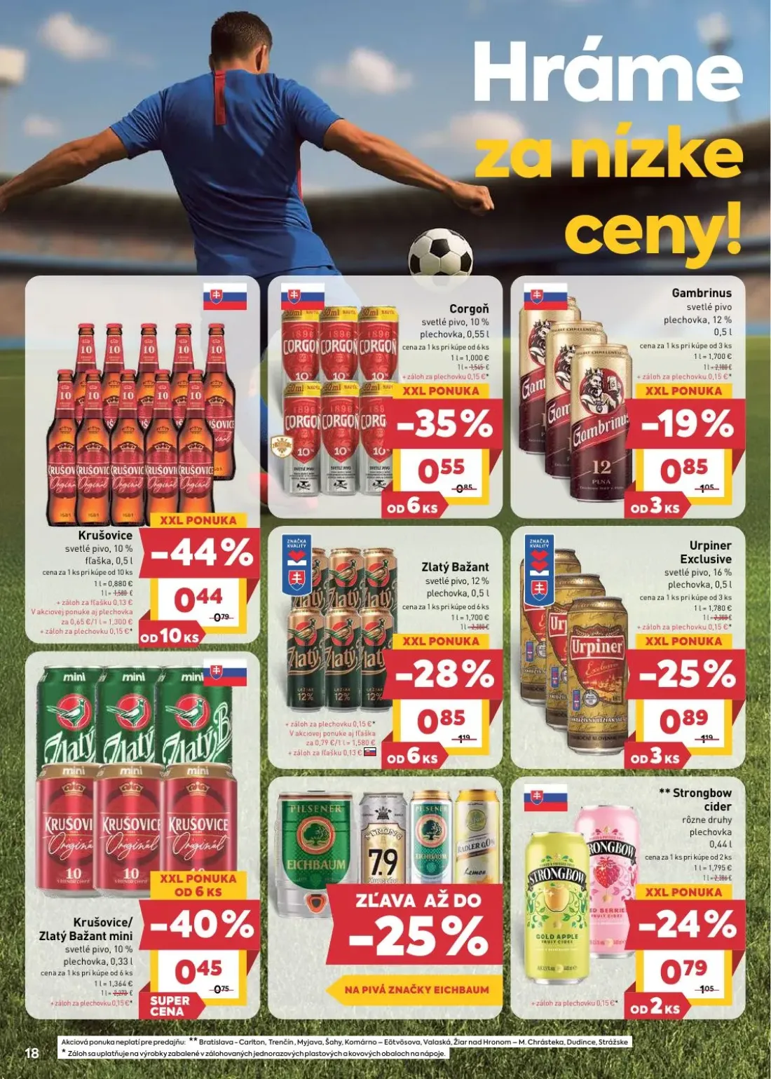 Billa leták, strana 18 z 28 — Krušovice/ Zlatý Bažant mini, Gambrinus, Krušovice