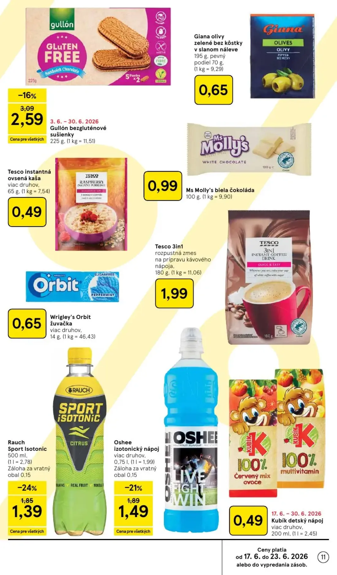 Tesco leták, strana 11 z 58 — Rauch Sport Isotonic, Oshee izotonický nápoj