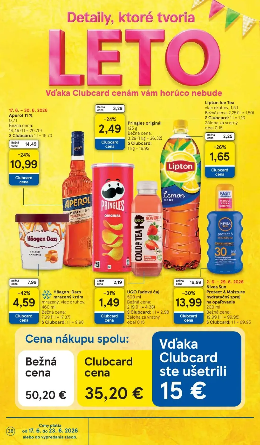 Tesco leták, strana 38 z 58 — UGO ľadový čaj, Lipton Ice Tea
