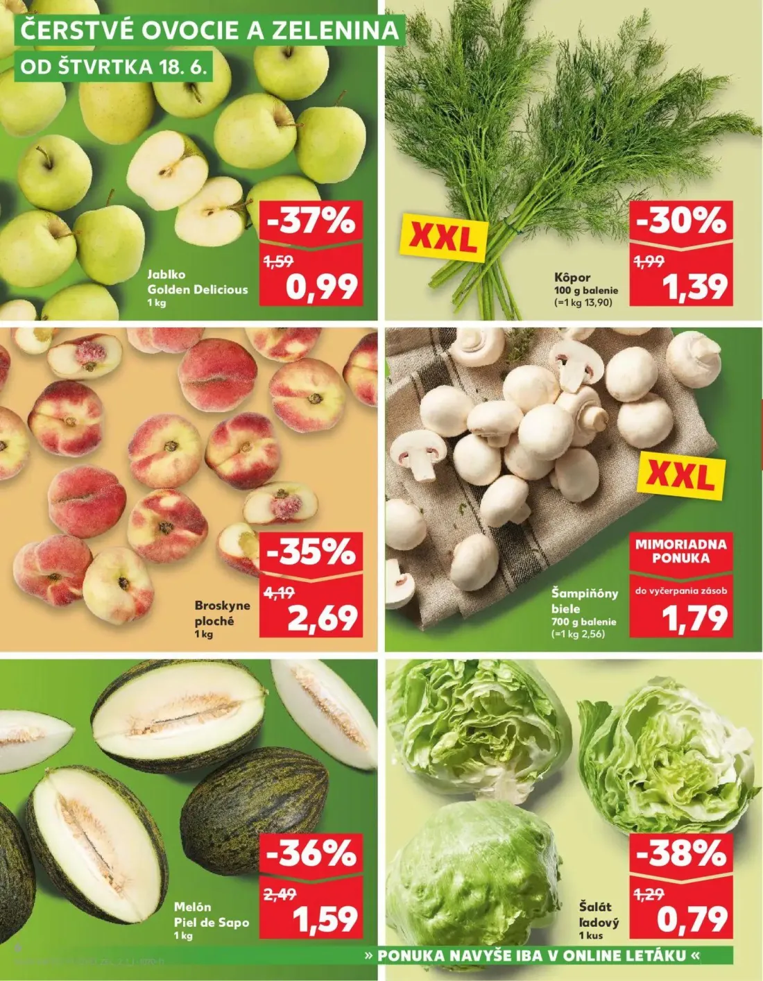 Kaufland leták, strana 6 z 84 — Jablko Golden Delicious, Šalát ľadový