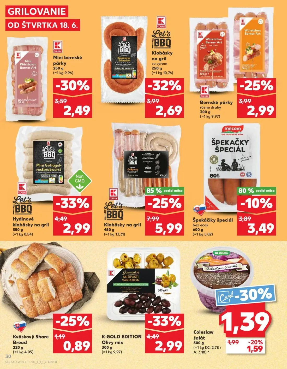 Kaufland leták, strana 30 z 84 — Klobásky na gril