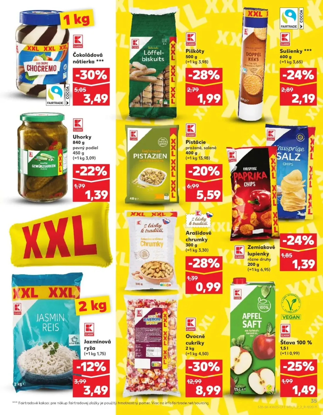 Kaufland leták, strana 35 z 84 — Pistácie pražené, solené, Piškóty, Sušienky