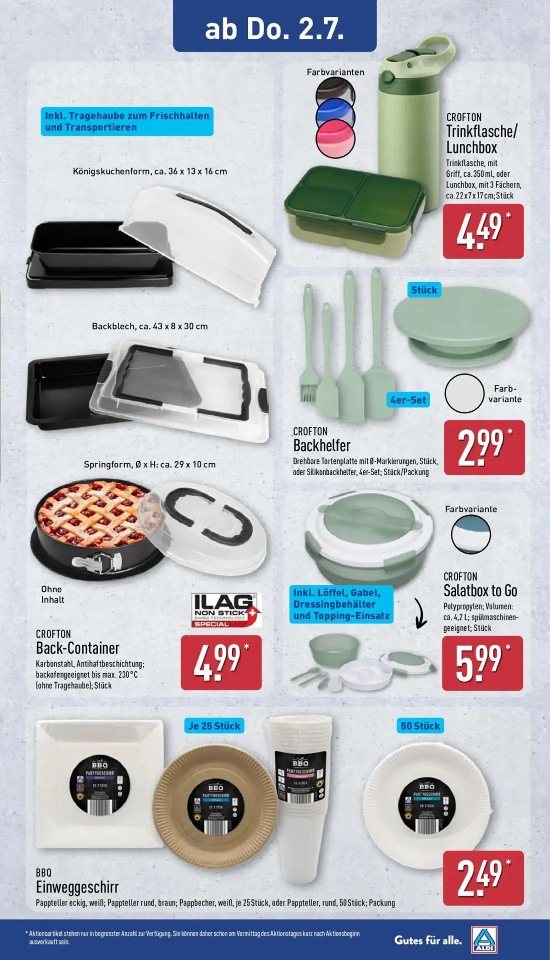 Aldi Nord Prospekt, Seite 11 von 16 — CROFTON Trinkflasche/ Lunchbox, CROFTON Backhelfer, CROFTON Back-Container
