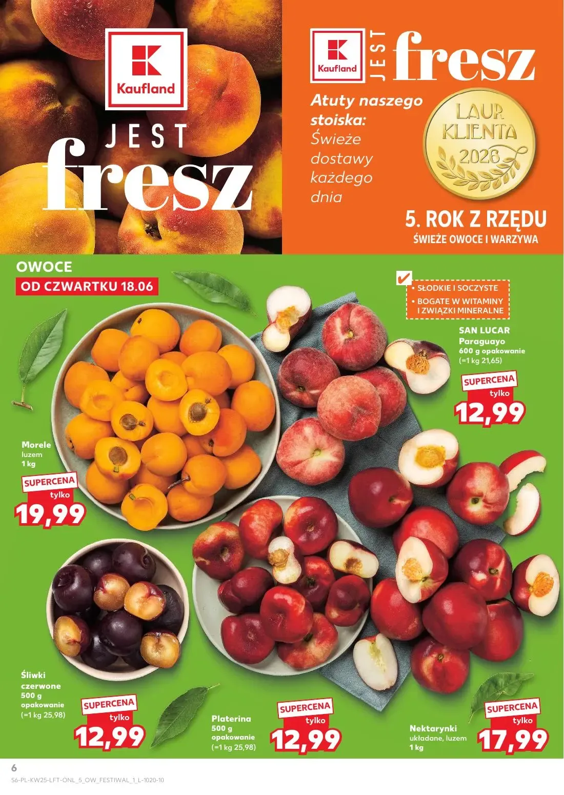 Kaufland gazetka, strona 6 z 70 — Morele luzem, SAN LUCAR Paraguayo, Śliwki czerwone