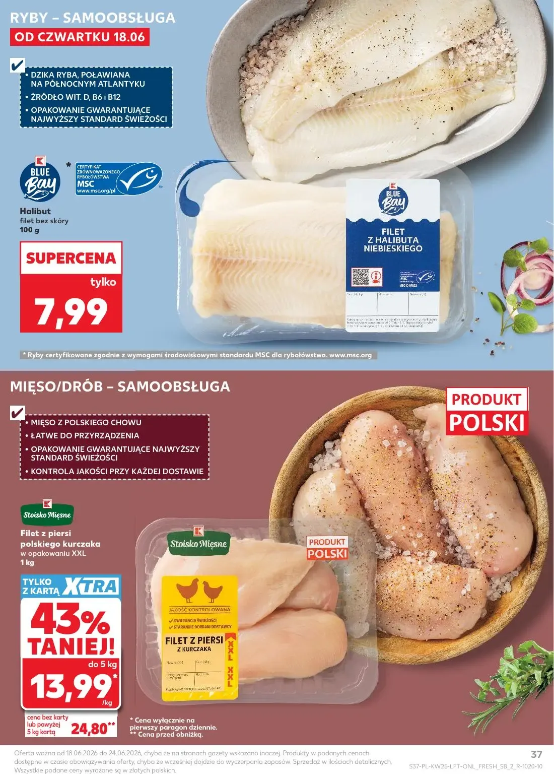 Kaufland gazetka, strona 37 z 70 — Halibut filet bez skóry