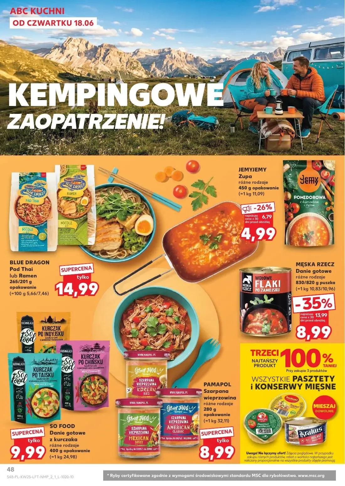 Kaufland gazetka, strona 48 z 70 — MĘSKA RZECZ Danie gotowe, JEMYJEMY Zupa, BLUE DRAGON Pad Thai lub Ramen